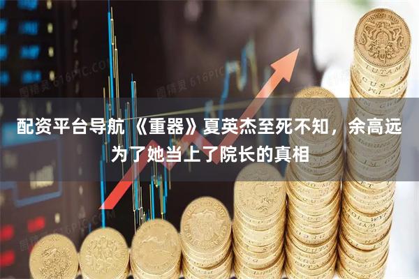 配资平台导航 《重器》夏英杰至死不知，余高远为了她当上了院长的真相